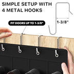 24 Pockets Clear Over the Door Shoe Organizer (Large Pockets / Black)