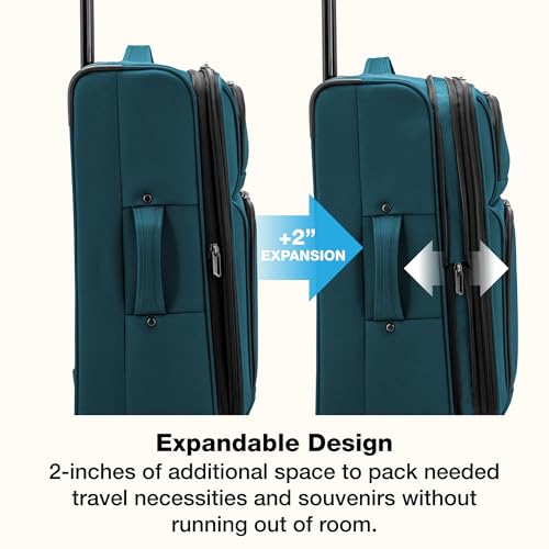 Anzio Softside Expandable Luggage with Spinner Wheels (Teal / 26-Inch Medium)
