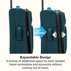 Anzio Softside Expandable Luggage with Spinner Wheels (Teal / 30-Inch Large)