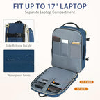 Laptop Backpack Computer Backpack 17 Inch Men (17.3 Inch / Beige/Haze Blue/Black)