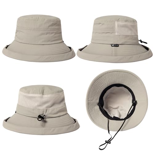 UVCoolix UPF 50+ Wide Brim Ponytail Sun Hat (Medium / Grey)