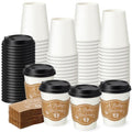 48 Sets 8 oz A Baby Is Brewing Coffee Cups with Lids and Sleeves (Baby)