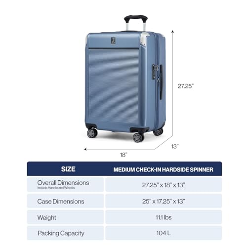 Platinum Elite Hardside Checked Luggage (Checked- Medium 25-Inch / Dark Sky Blue)