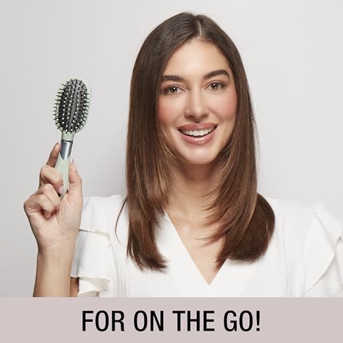 Velvet Touch oval cushion hair brush (Sage Green / 1 Count (Pack of 1))