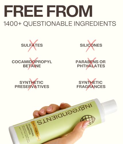 Non Toxic Vegan Volumizing Shampoo with Organic Ingredients For Fine Hair (Volumizing Shampoo / 9.6 Fl Oz (Pack of 1))