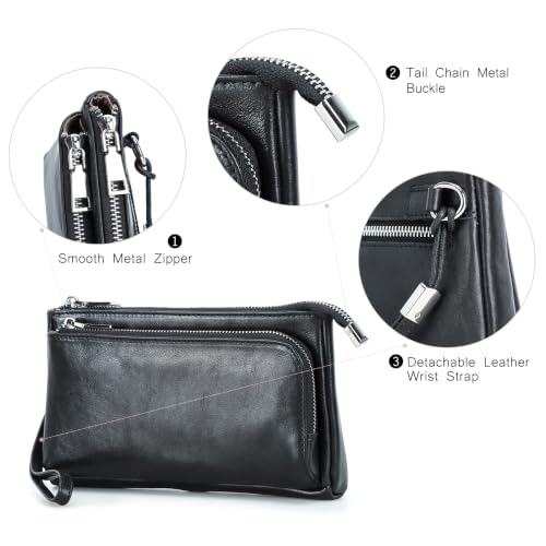 Electronic Organizer Zipper Bag Tech Kit (Vintage Black -【Fits Apple Accessories】- 2 / Electronic Storage Case - Sturdy Handmade)