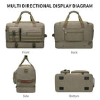 Duffle Bag for Men 60L Travel Canvas Weekender with Toiletry Bag (Army Green)