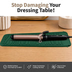 Heat Resistant Silicone Mat for Hair Straightener Curling Wand (1 Pack / Hunter Green)