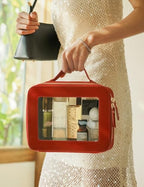 Clear Toiletry Bag 2 Pack (Red / Dual Elegance)