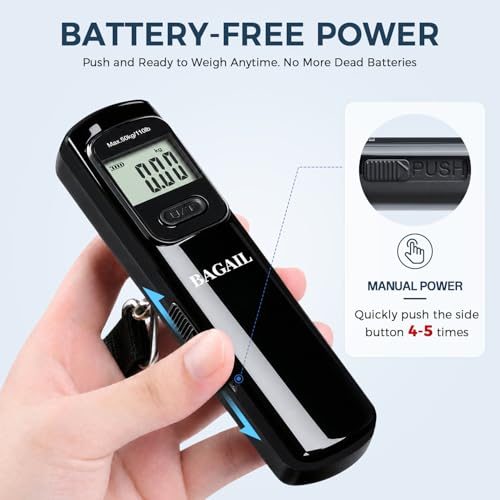 Digital Luggage Scale (Pure Black Battery Free)