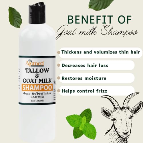 Beef Tallow & Goat Milk Shampoo and Conditioner Set (Shampoo & Conditioner 8 Oz)