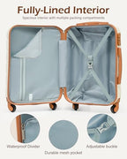 Luggage Sets with Spinner Wheels (3 piece set(DB) / WHITE-BROWN)