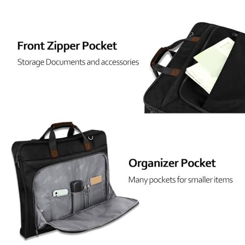 Suit Garment Bag for Travel (Black Brown)
