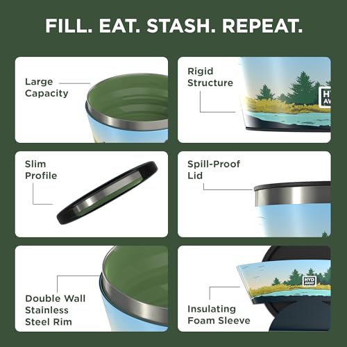 1 Quart Collapsible Insulated Bowl with Lid (32oz / Metolius)