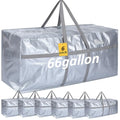 6 Pcs 66 Gallon Extra Large Moving Bags Heavy Duty Storage Bag (66 Gallon / Silver)