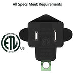 8 Pack ETL Listed 3 Prong to 2 Prong Adapter Converter (8 Pack / Black)