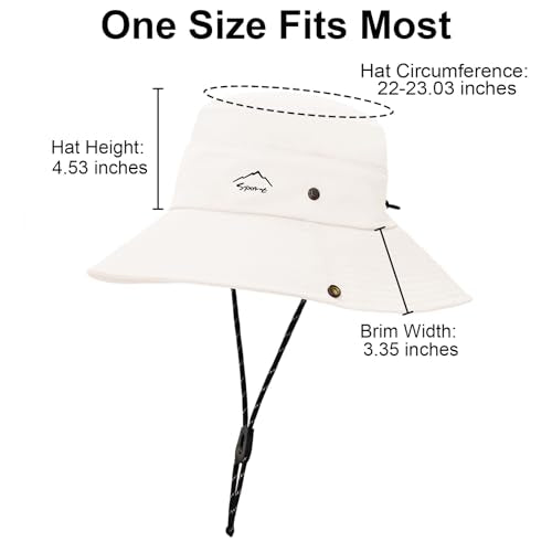 Sun Hats for Women Bucket Hat UV Protection Fishing Hat Wide Brim Safari Hats 2 in 1 Zip (1pack-beige)