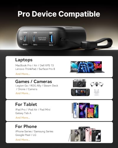Laptop Power Bank (Metallic Black / Mini Size)