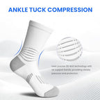 Crew Compression Socks Athletic Running Socks for Men Women Plantar Fasciitis Relief 3 Pairs (Medium / Dark Blue(stripe 3 Pairs))