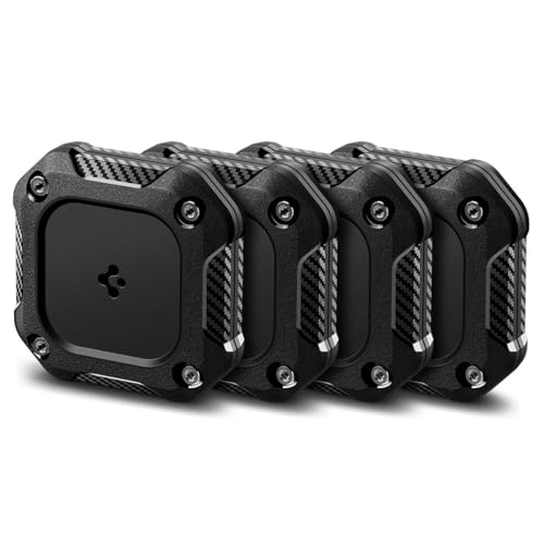 for AirTag Waterproof Case (Black / Adhesive (4-Pack))