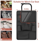 Backseat Car Organizer with Tablet Charging Port for Kids Travel (Black)