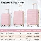 3 Piece Luggage Set (3-piece Set(20/24/28) / White Pink)