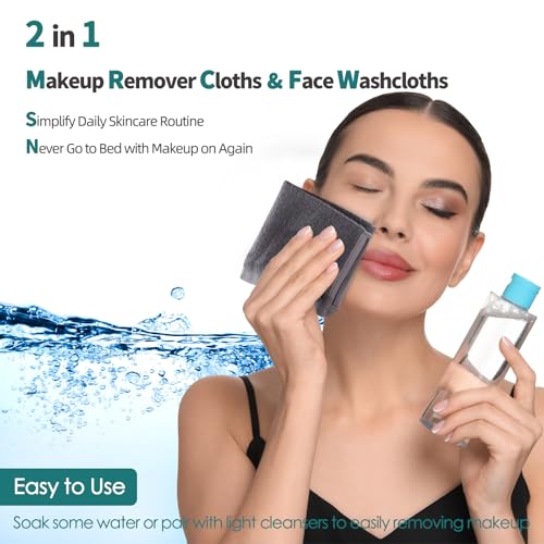 Wash Cloths 6 Pack (White & Grey / 13x13 inch-6 Pack)