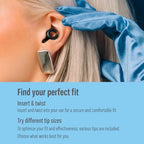 Hush Hoops Reusable Noise Reducing Ear Plugs (Black)