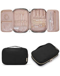 Jewelry Organizer Bag Travel Jewelry Storage Cases for Necklace (Medium / Black)