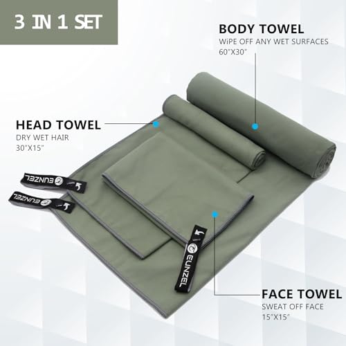 Quick Dry Camping Towel (Army Green)