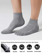 6 Pack Women's Ankle Socks with Cushion (Small / Grey)