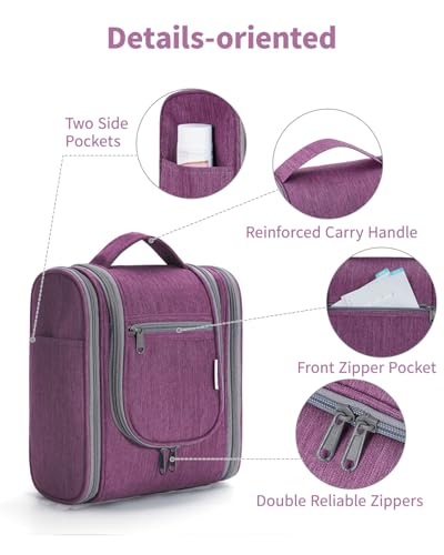 Hanging Travel Toiletry Bag for Women (AA-Purple / Medium)