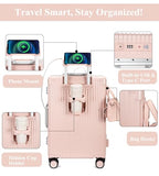 PC Hardside Carry On Luggage (A6-Pink (zipperless closure) / 20.8")
