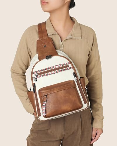 Large Sling Bag for Women (Beige Brown)
