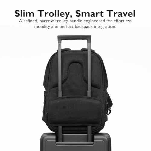 Top Opening Carry on Luggage with Narrow Trolley Handle (Black / 20 Inch)