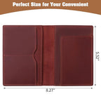 Leather Passport Holder (Red)