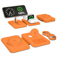 3 in 1 Magnetic Wireless Charger for Apple Multiple Devices (Orange)