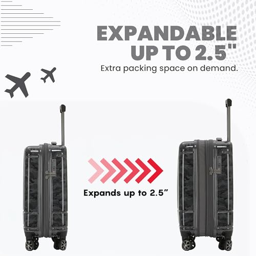Matrix 3 Piece Luggage Set with 360° Spinner Wheels (Gray/Black / 3-Piece Set)