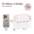 TSA Approved Toiletry Bag (Blue Purple Pink / Medium Set)