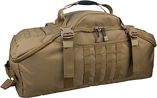 3 In 1 Tactical 85L Military Backpack Travel Duffle Bag for Weekender Gym Workout Deployment (Large (85L) / Tan)