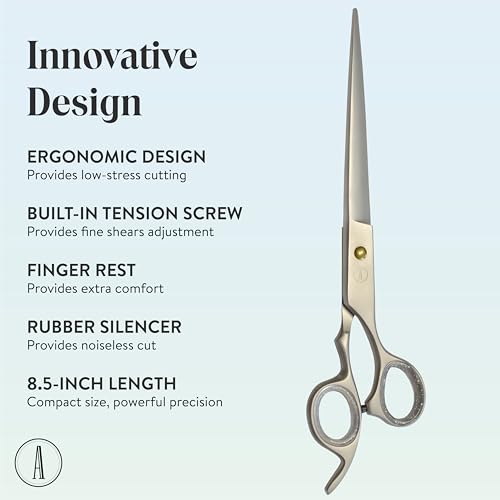 Professional Hair Cutting And Thinning Pet Grooming Scissors (Silver / PetCraft Series)