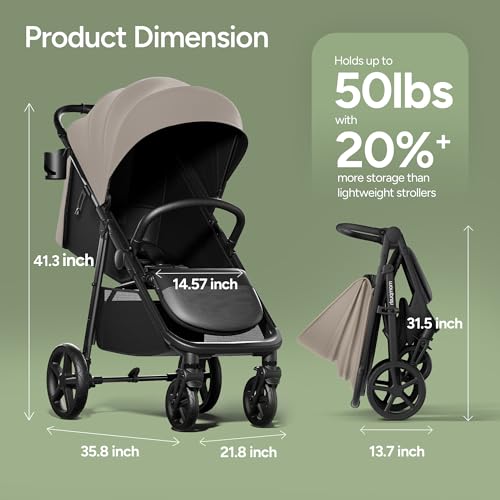Nova All Terrain Baby Stroller (Khaki)