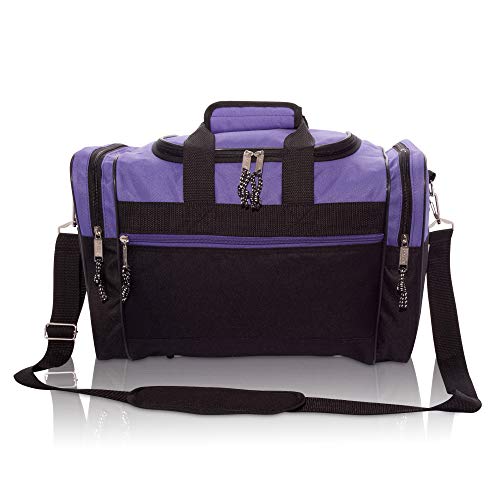 Blank Duffle Bag Duffel Bag in Black and Purple Gym Bag (Purple)