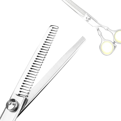 Hair Cutting Scissors Professional Home Haircutting Barber Salon Thinning Shears Kit with Comb and Case for Men (Yellow)