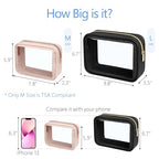 Clear Makeup Bag (2 Pack Black/Pink / Hybrid Traveler (1 Large & 1 Medium - Soft))