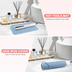 Plus Size Silicone Heat Resistant Mat for Hair Tools (Blue)