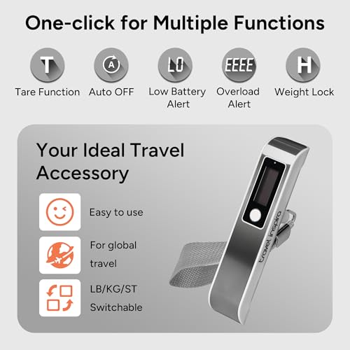 Digital Luggage Scale (White Stainless steel)