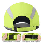 Reflective Foldable Running Hat for Men Women (7-7 5/8 / Bright Green)