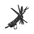 15-in-1 Stainless Steel Multitool Pocket Knife with Sheath for Hiking, Camping, Survival, Black, Pocket Size (15-in-1 / Black)