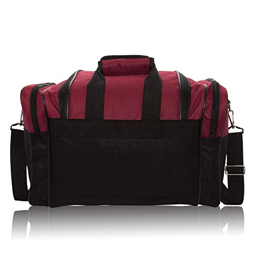 17" Blank Duffle Bag Duffel Bag Travel Size Sports Durable Gym Bag (Maroon)